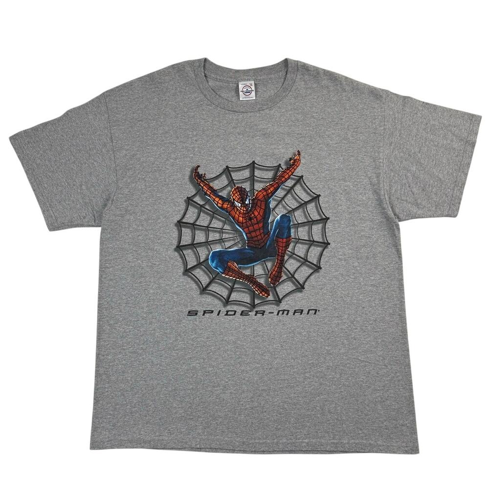 Vintage Spiderman Marvel Superhero Comic 2000s Movie Promo Shirt XL LIKE NEW